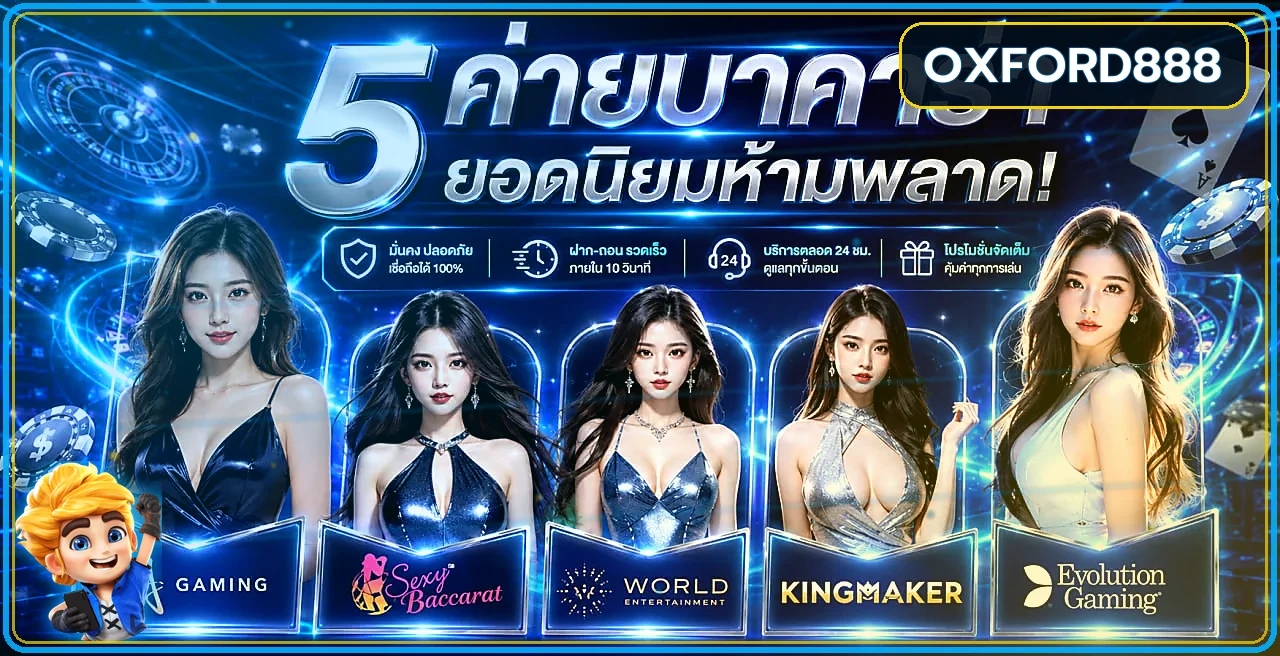 ภาพรวมค่ายคาสิโนและเกมบน Oxford888